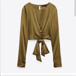 Green satin long sleeve